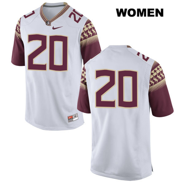 Women's NCAA Nike Florida State Seminoles #20 Jaiden Woodbey College No Name White Stitched Authentic Football Jersey ZVA7769NY